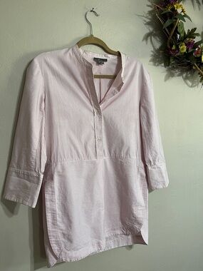 🌺Vince Pink & White Striped Popover Tunic